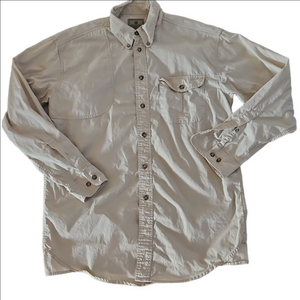 Men's Cream Beretta Long Sleeve Button Up Shirt Medium